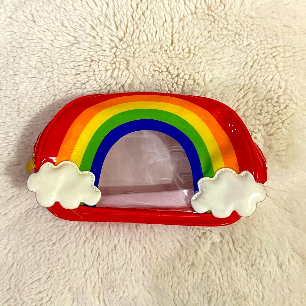 Forever 21 Rainbow Cosmetic Bag with Clear Front | NWOT